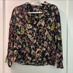 Zara Zebra and Floral Button Up